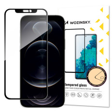Edzett üveg iPhone 14 Plus / 13 Pro max a teljes képernyő esetében, tokos barátságos keret - fekete