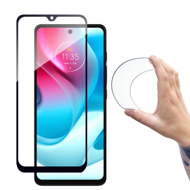 Vidrio de vidrio de vidrio de vidrio en Moto G60s con cubierta completa Flexi Nano Frame
