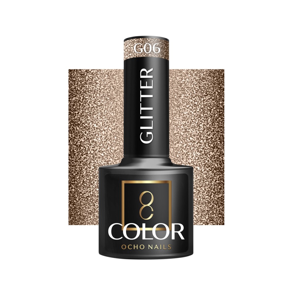 OCHO NAILS Esmalte de uñas híbrido con purpurina G06 - 5 g — vista frontal