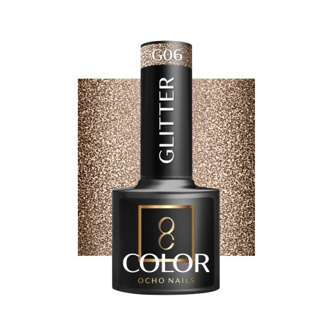 OCHO NAILS Esmalte de uñas híbrido con purpurina G06 - 5 g — vista frontal