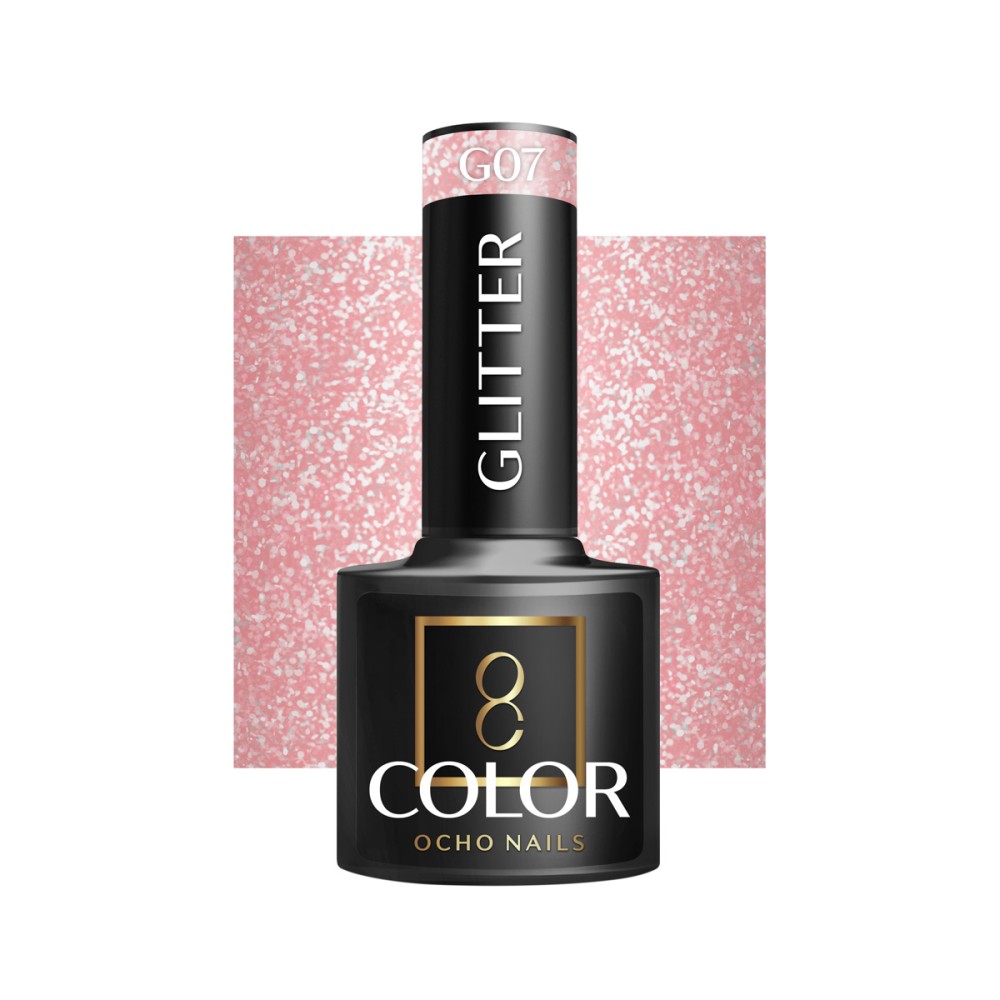 Esmalte de uñas híbrido con purpurina OCHO NAILS G07 - 5 g — vista frontal
