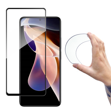 Vytvrdené sklo na Xiaomi RedMi Poznámka 11 PRO + / 11 Pro s plným obalom Flexi Nano