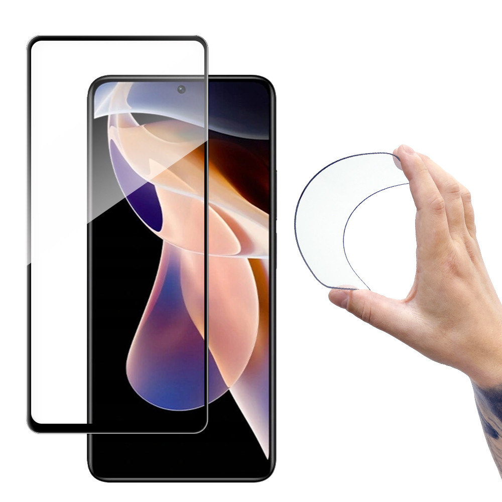 Herdet glass på Xiaomi Redmi Note 11 Pro + / 11 Pro med full deksel flexi nano