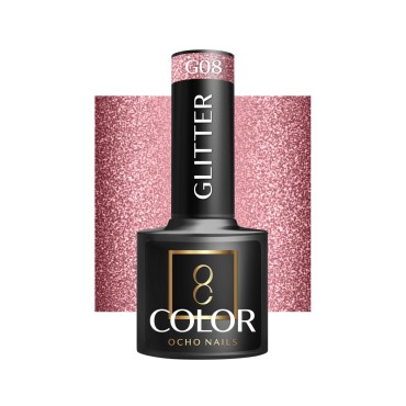 Verniz Híbrido com Glitter OCHO NAILS G08 - 5 g — vista frontal
