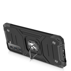 Armored Hybrid Case med Magnetisk Håndtak for Samsung Galaxy S22 + Ring Armor - Svart
