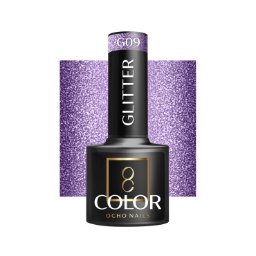 Verniz Híbrido com Brilhos OCHO NAILS G09 - 5 g — vista frontal
