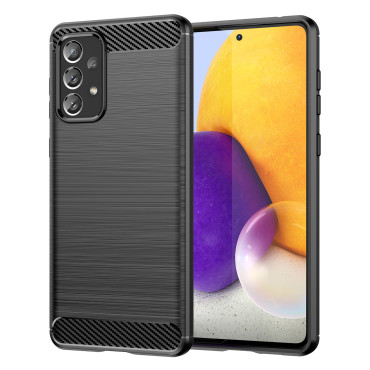 Flexibele case cover voor Samsung Galaxy A73 Carbon Case - zwart