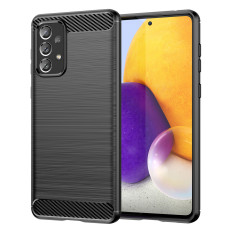 Flexibele case cover voor Samsung Galaxy A73 Carbon Case - zwart