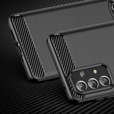 Flexibele case cover voor Samsung Galaxy A73 Carbon Case - zwart
