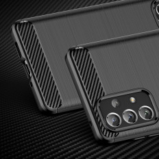 Flexibele case cover voor Samsung Galaxy A73 Carbon Case - zwart