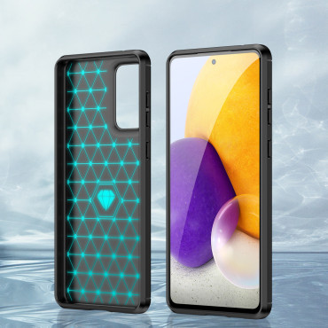 Flexibele case cover voor Samsung Galaxy A73 Carbon Case - zwart