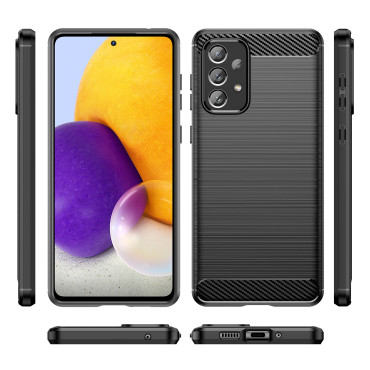 Flexibele case cover voor Samsung Galaxy A73 Carbon Case - zwart