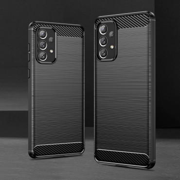 Flexibele case cover voor Samsung Galaxy A73 Carbon Case - zwart