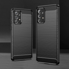 Flexibele case cover voor Samsung Galaxy A73 Carbon Case - zwart