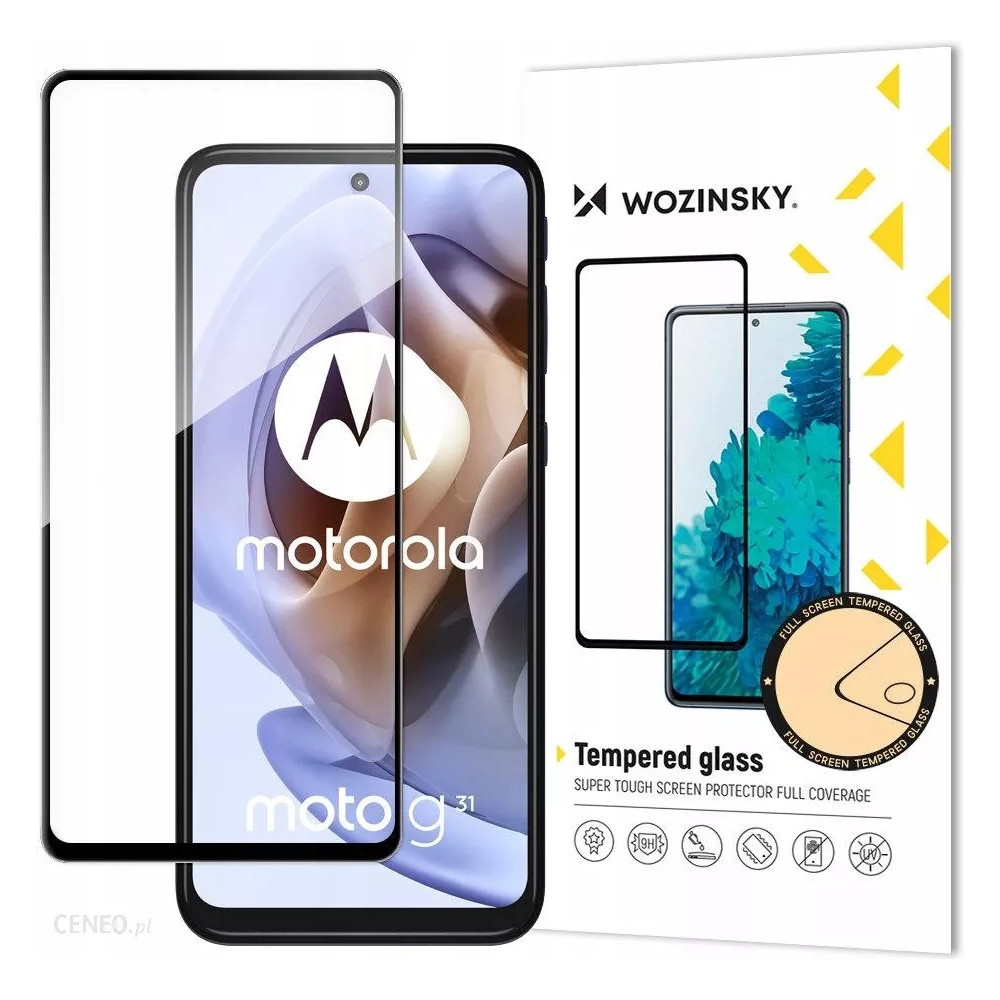 Szkło hartowane Moto G51 na cały ekran z ramką czarny Full Glue