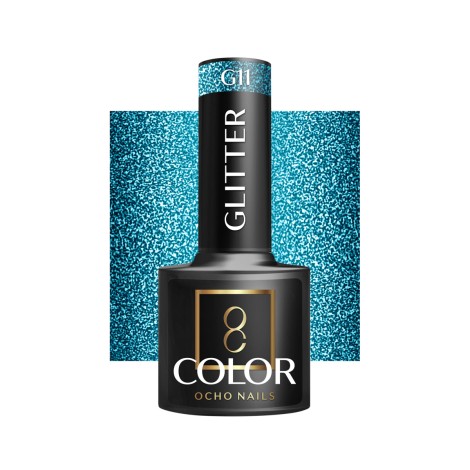 OCHO NAILS Hybrid Nagellack Glitzer G11 – 5 g — Vorderansicht