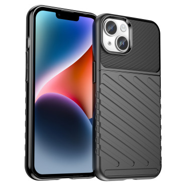 Obrněný případ případu na iPhone 14 plus thunder pouzdro - černá
