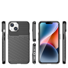 Caso de caso blindado no iPhone 14 mais caso de trovão - preto