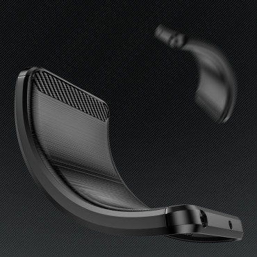 Étui de gel élastique élastique arrière dos à iPhone 14 plus Carbon Case - Noir