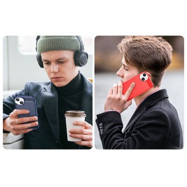 Étui de gel élastique élastique arrière dos à iPhone 14 plus Carbon Case - Noir