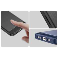 Étui de gel élastique élastique arrière dos à iPhone 14 plus Carbon Case - Noir