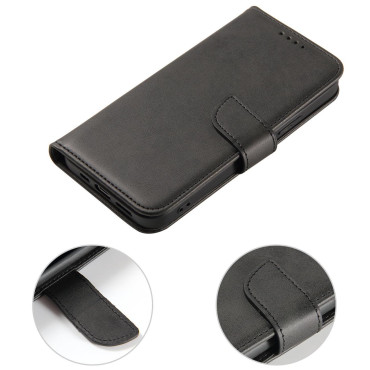 Custodia con custodia con portafoglio a flap Supporto su Samsung Galaxy S23 + Case Magnete - Nero