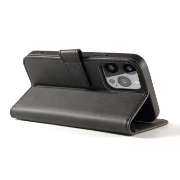 Case Cover med Flap Wallet Stand på Samsung Galaxy S23 + Magnet Case - Sort
