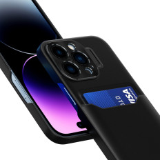 Cartera de la bolsa del caso para la tarjeta con el caso en Samsung Galaxy S23 CUCHE DE CUERO CASO - NEGRO
