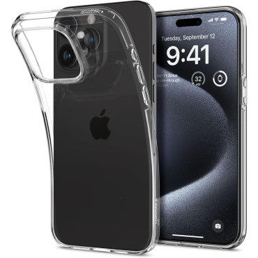 Prípad na iPhone 15 Pre tekutý kryštál - transparentný
