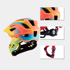 Children's helmet with a detached rose S - yellow-orange