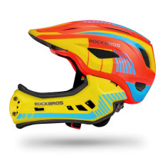 Casco per biciclette per bambini con mascella rimovibile taglia S - Giallo e arancione