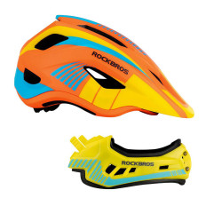 Casque de vélo pour enfants avec la taille de la mâchoire détachable S - jaune et orange
