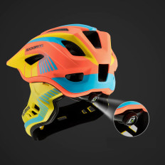 Casco per biciclette per bambini con mascella rimovibile taglia S - Giallo e arancione