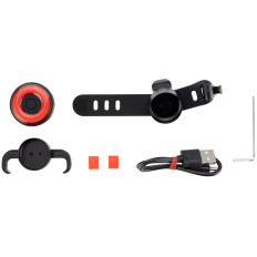 Bakre cykellampa med smart STOP Q5 - Svart