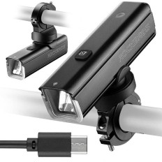 Forreste cykellampe 1000 lm med USB-C-kabel - USB-A - Sort