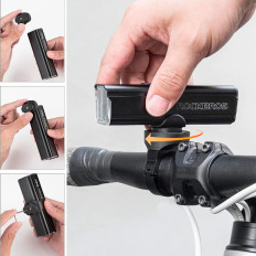 Predné bicykelové svetlo 1000 lm s káblom USB-C - USB-A - čierna
