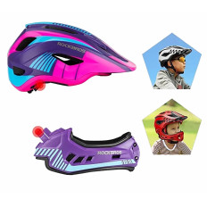 Casco de bicicleta para niños con mándanas desmontable M - Púrpura-rosa
