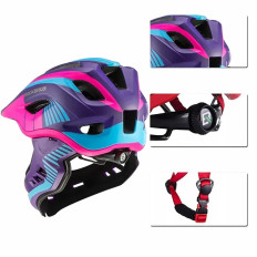 Casco de bicicleta para niños con mándanas desmontable M - Púrpura-rosa