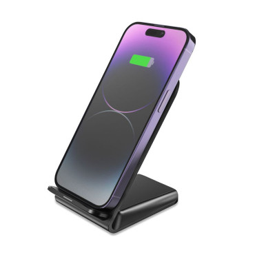 Indukcijski polnilnik za pametni telefon v obliki 15W stojala - črna