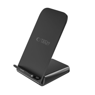 Indukcijski polnilnik za pametni telefon v obliki 15W stojala - črna