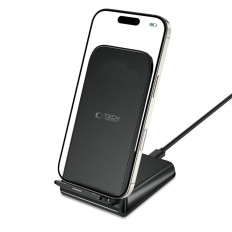 Indukcijski polnilnik za pametni telefon v obliki 15W stojala - črna