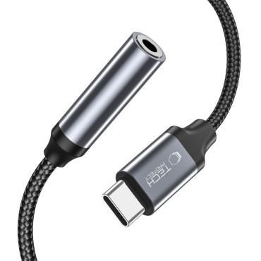 USB-C Övergångsadapter - Mini Jack 3.5mm - svart