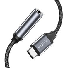 USB-C přechodový adaptér - mini jack 3.5mm - černá