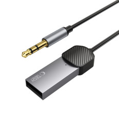 Audio adapter and mini jack 3.5mm (male) - Bluetooth - grey