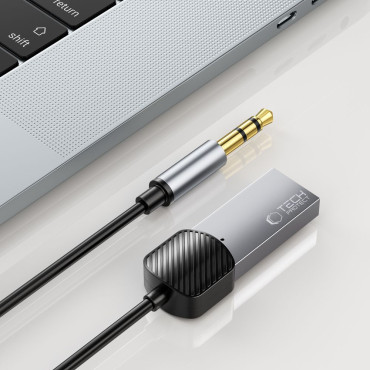 AUX Mini Jack Adapter Adapter 3.5mm (Mann) - Bluetooth - Grå