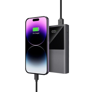 PowerBank PB13 20000Mah USB-A USB-C iPhone strela z USB-C kablom - USB-A 22,5W - siva