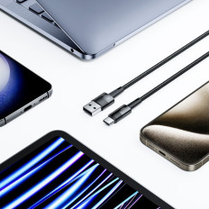 Kabelis USB-C kabelis - USB-C 66W 6A 2m - pilka