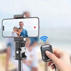 Selfie Stick Bluetooth Photo Kijek med fjernkontrollstativ 148cm Head - Svart