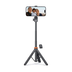 Selfie Stick Bluetooth Photo Kijek med fjernbetjening Tripod 148cm Head - Sort
