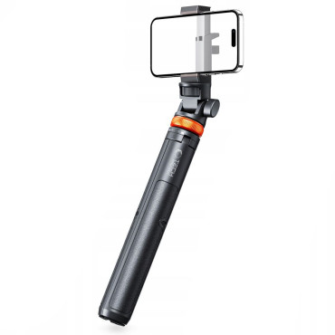 Selfie Stick Bluetooth Photo Kijek med fjernkontrollstativ 148cm Head - Svart